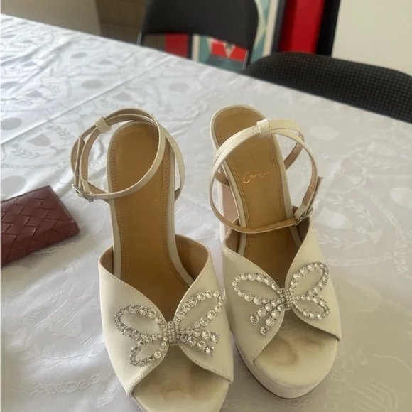 Black Suede Studio x Caroline Stanbury Satin Sandals - Picture 2 of 3